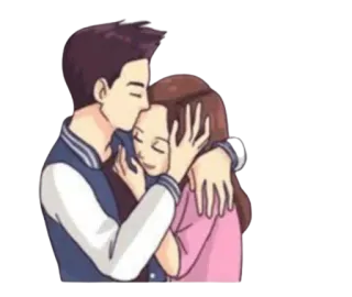 ☺ couple, hug, love, affection, romance telegram sticker