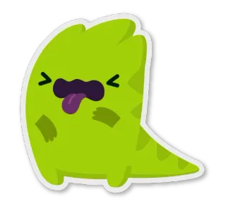 😫 Schleim, Cartoon, Niedlich, Grün, Monster, Spiel, Kawaii telegram sticker