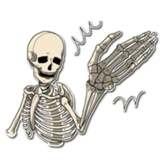 🙌 scheletro, ossa, spaventoso, gesto, mano, umorismo telegram sticker
