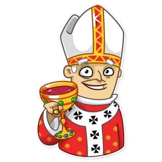 🍸 pope, religion, religious figure, catholic, church telegram sticker