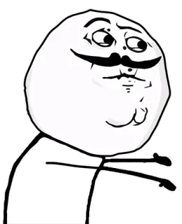 🧐 meme, trollface, internet meme, expression, funny, humor whatsapp sticker