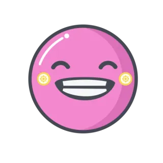 😆 Emoji, Smiley, Felice, Rosa, Cartone animato, Faccia telegram sticker