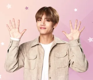 🙌 V K-pop, BTS, Kim Taehyung, singer, celebrity, idol, Korean telegram sticker