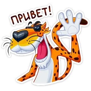 👋 ПРИВЕТ! チーター, 漫画, こんにちは, 挨拶 telegram sticker