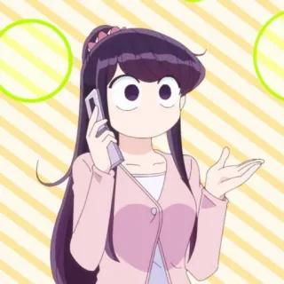 😓 Komi Shouko Komi Can't Communicate 애니메이션, 코미 양은 커뮤증입니다, 귀여운, 여자, 폰, 코미 쇼코, 수줍음 telegram sticker