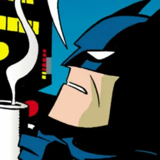 📎 Batman Batman, DC Comics, Superheld, Kaffee, Cartoon, animiert telegram sticker