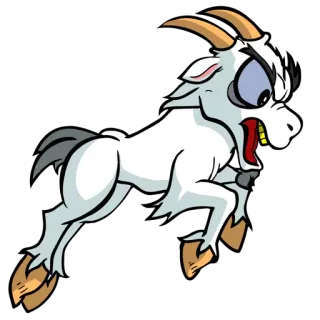🐐 cabra, desenho animado, animal, bravo, ilustração whatsapp sticker