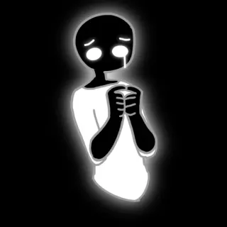 🌟 sad, crying, lonely, depressed, emotional, black and white, cartoon telegram sticker