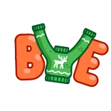 👋 BYE au revoir, noël, hiver, renne, pull telegram sticker