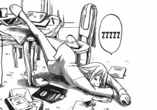 😴 ZZZZZ durmiendo, cansado, anime, manga, estudiante whatsapp sticker