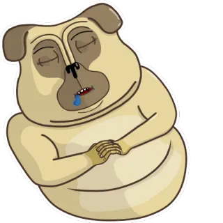😪 pug, anjing, tidur, hewan peliharaan, kartun, binatang telegram sticker
