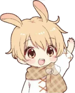 👋 carino, anime, coniglio, kawaii, cartone animato, bambino telegram sticker