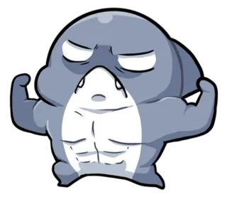 💪 shark, muscle, cartoon, strong, bodybuilding, fitness telegram sticker