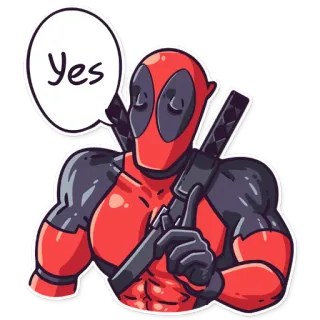 ☝ Deadpool Yes deadpool, marvel, superhero, sticker, comic book character, yes telegram sticker