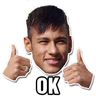 👍 Neymar OK Большой палец вверх, Ок, Одобрение, Согласен, Неймар мл., Футболист, Футбол telegram sticker
