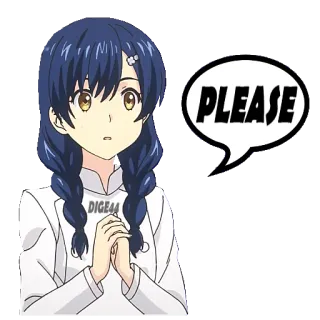 🙏 PLEASE Anime, Ragazza, Per favore, Richiesta, Supplica telegram sticker
