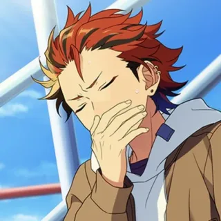 😨 Anime, Personagem, Desenho animado, Suor, Cansado, Facepalm whatsapp sticker
