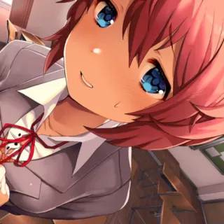 ☺️ Anime, Meisje, Schooluniform, Schattig, Roze haar telegram sticker