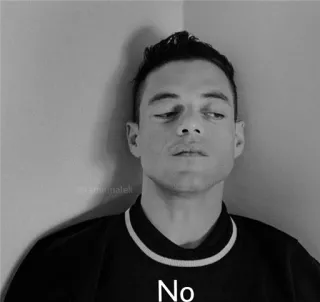 😕 No ramimalek, no, blackandwhite, portrait, actor telegram sticker