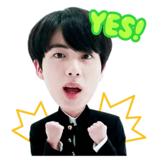 😄 YES! oui, accord, approbation, positif, kpop, jin, bts telegram sticker