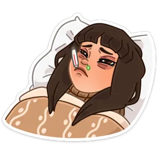 🤒 malato, malattia, raffreddore, influenza, febbre, termometro, allettato telegram sticker