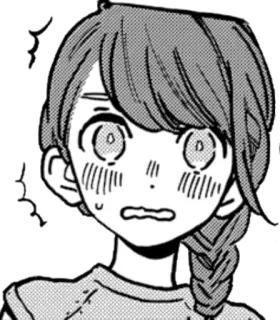 😱 anime, manga, cartoon, worried, shocked, girl whatsapp sticker