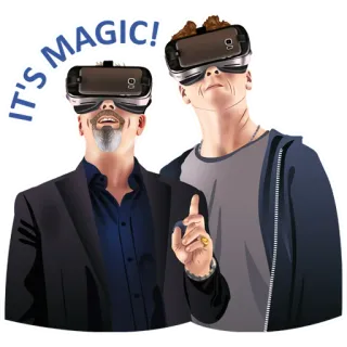 😎 IT'S MAGIC! vr, realidade virtual, homens, tecnologia, magia, adesivo telegram sticker