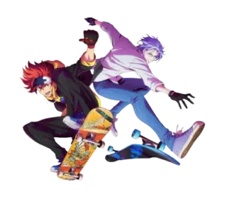 ❤️ Anime, Skateboarden, Skateboarder, Cartoon, Charaktere telegram sticker