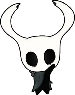 😘 The Knight Hollow Knight Hollow Knight, El Caballero, Videojuego, Juego indie, Personaje, Blanco, Negro telegram sticker
