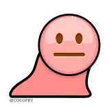 😐 หน้า, ไร้อารมณ์, อิโมจิ, มินิมอล, สีชมพู, เรียบง่าย, เป็นกลาง telegram sticker