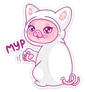 😼 Мур Katze, Maus, Tier, süß, Cartoon, kawaii telegram sticker