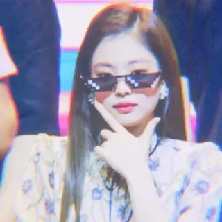 😎 Jennie mulher, óculos de sol, moda, kpop, cantora, celebridade whatsapp sticker
