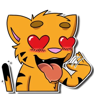 😍 gato, animal, desenho animado, amor, corações, adesivo telegram sticker