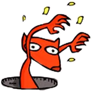 💦 Acuccs diable, trou, dessin animé, rouge, monstre, fantaisie telegram sticker
