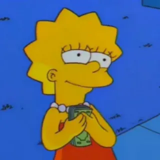 🧿 Lisa Simpson The Simpsons Lisa Simpson, The Simpsons, uang, kartun telegram sticker