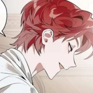 🥢 Anime, Manga, Manhwa, Personaje, Pelo rojo, Sonriendo telegram sticker