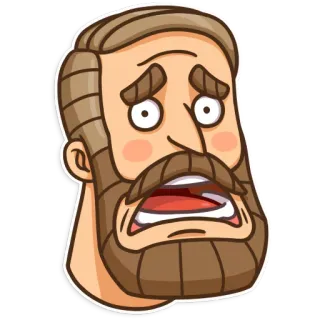 😩 kartun, sedih, khawatir, pria, wajah, ekspresi telegram sticker