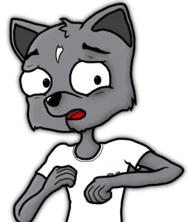 😟 Wolf, Tier, Cartoon, Traurig, Anthropomorph telegram sticker