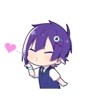 😘 动漫, Q版, 可爱, 爱心, 飞吻 telegram sticker