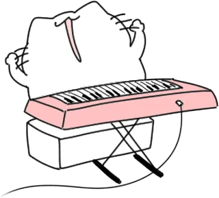 🎹 Katze, Tastatur, Musik, Klavier, Cartoon, lustig whatsapp sticker