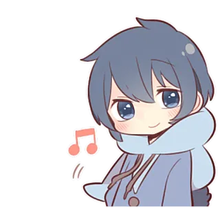 😏 애니메이션, 캐릭터, 카와이, 귀여운, 음악 telegram sticker