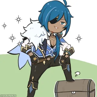💠 Kaeya Genshin Impact Genshin Impact, Kaeya, anime, video game, chibi, character, sticker telegram sticker