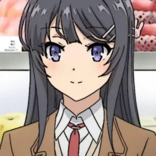 🐰 Mai Sakurajima Rascal Does Not Dream of Bunny Girl Senpai 애니메이션, 만화, 소녀, 귀여운, 청춘 돼지, 마이 사쿠라지마 whatsapp sticker