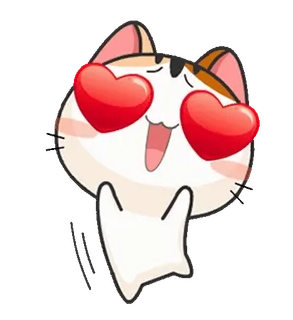😊 แมว, ความรัก, หัวใจ, การ์ตูน, น่ารัก, น่ารัก, สัตว์ telegram sticker