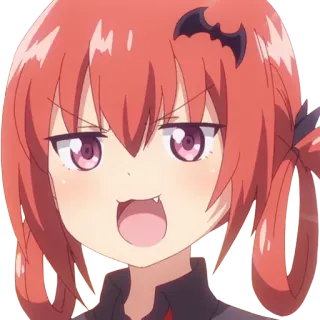 😀 Satania Gabriel DropOut Anime, Demone, Satania, Gabriel DropOut, arrabbiato, Cartone animato telegram sticker