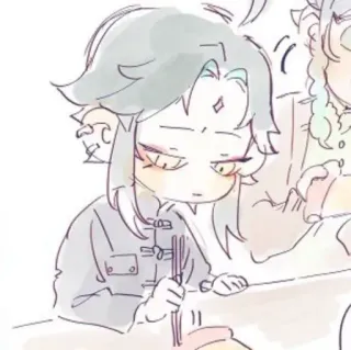 🍂 Xiao Genshin Impact 소, 원신, 비디오 게임, 캐릭터, 애니메이션, 팬아트 telegram sticker