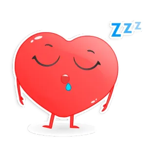 😴 ZZZ Herz, schlafend, zzz, süß, Cartoon, Emoji, müde telegram sticker