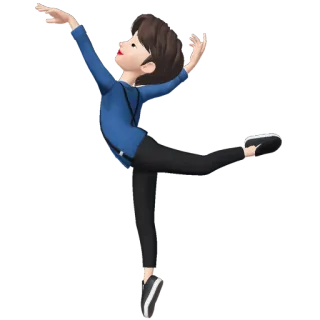 🕺 baile, ballet, mujer, pose, animación, deporte telegram sticker