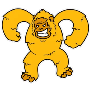 🦍 cartoon, monster, yeti, bigfoot, ape, creature telegram sticker