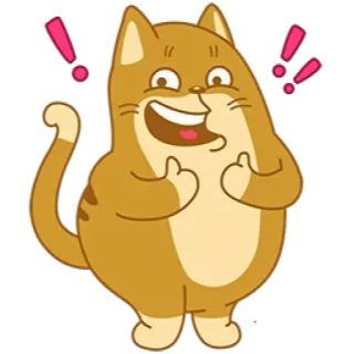 👍 gatto, adesivo, esclamazione, eccitato telegram sticker